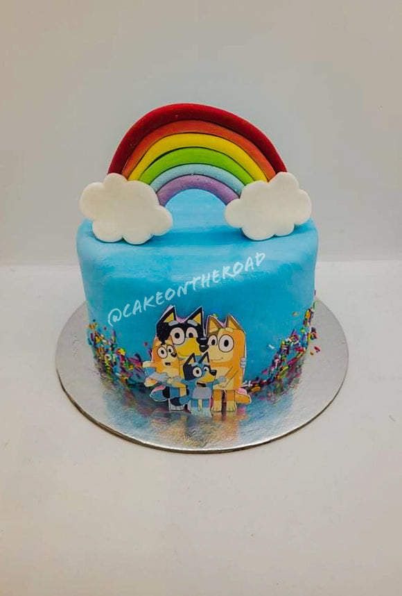 Bluey Rainbow Cake