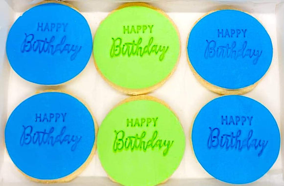 Happy Birthday Blue/Green Cookie Pack