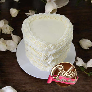 White Heart Shaped Vintage Cake