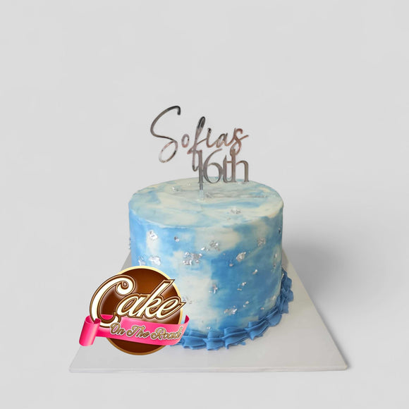 Blue & White Buttercream Cake