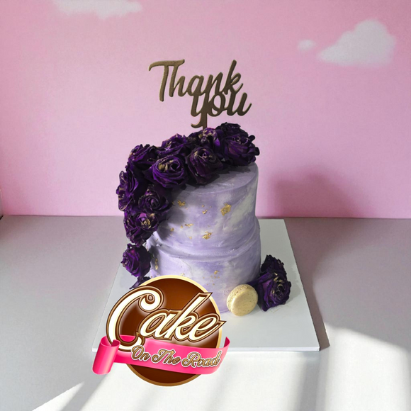 Purple Cake with Purple Flowers