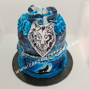Night Wolf Cake