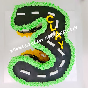 Numbered Cake Racecar Style