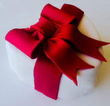 Love Heart Cake with Red Ribbon