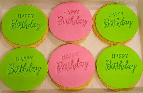 Happy Birthday Green/Pink Cookie Pack